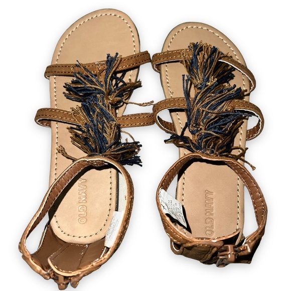 NEW Old Navy Gladiator Style Tassel Sandals Zip up Girl’s Size 10 - Picture 7 of 7